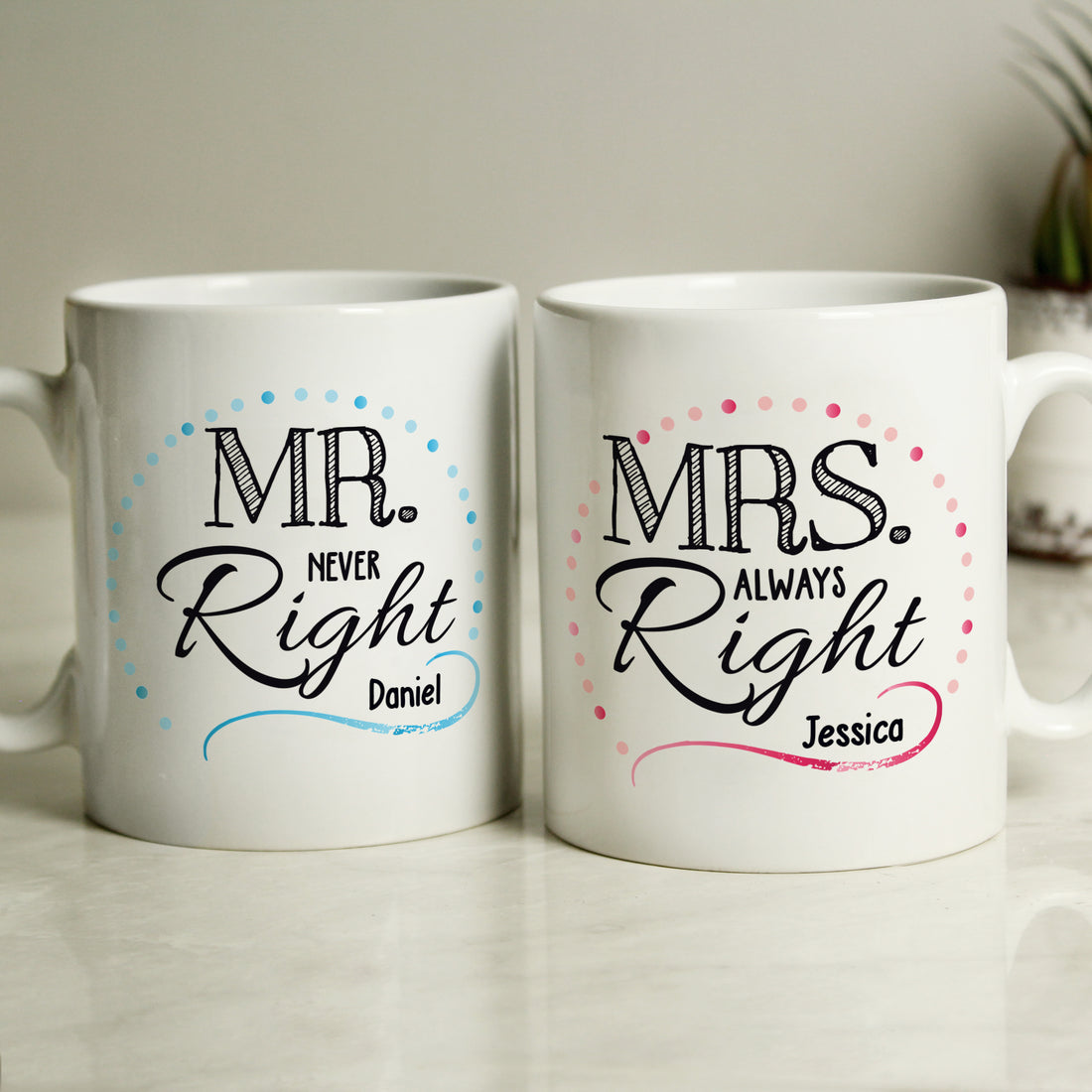 Personalised Mr & Mrs Mug Set