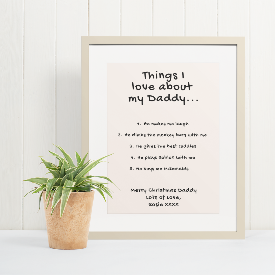 5 Things I love About Daddy Personalised Print