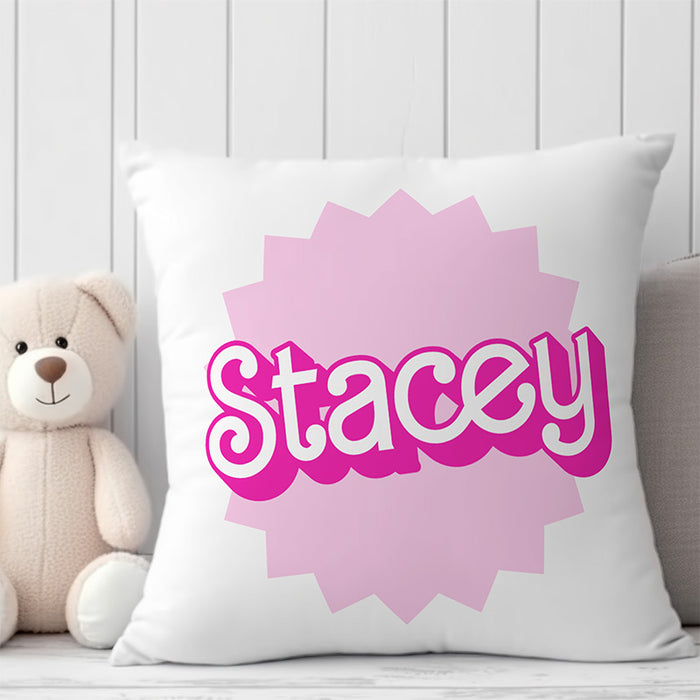 Barbie Inspired Personalised Cushion