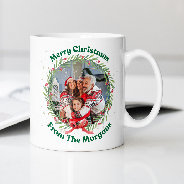 Christmas Wreath Photo Mug