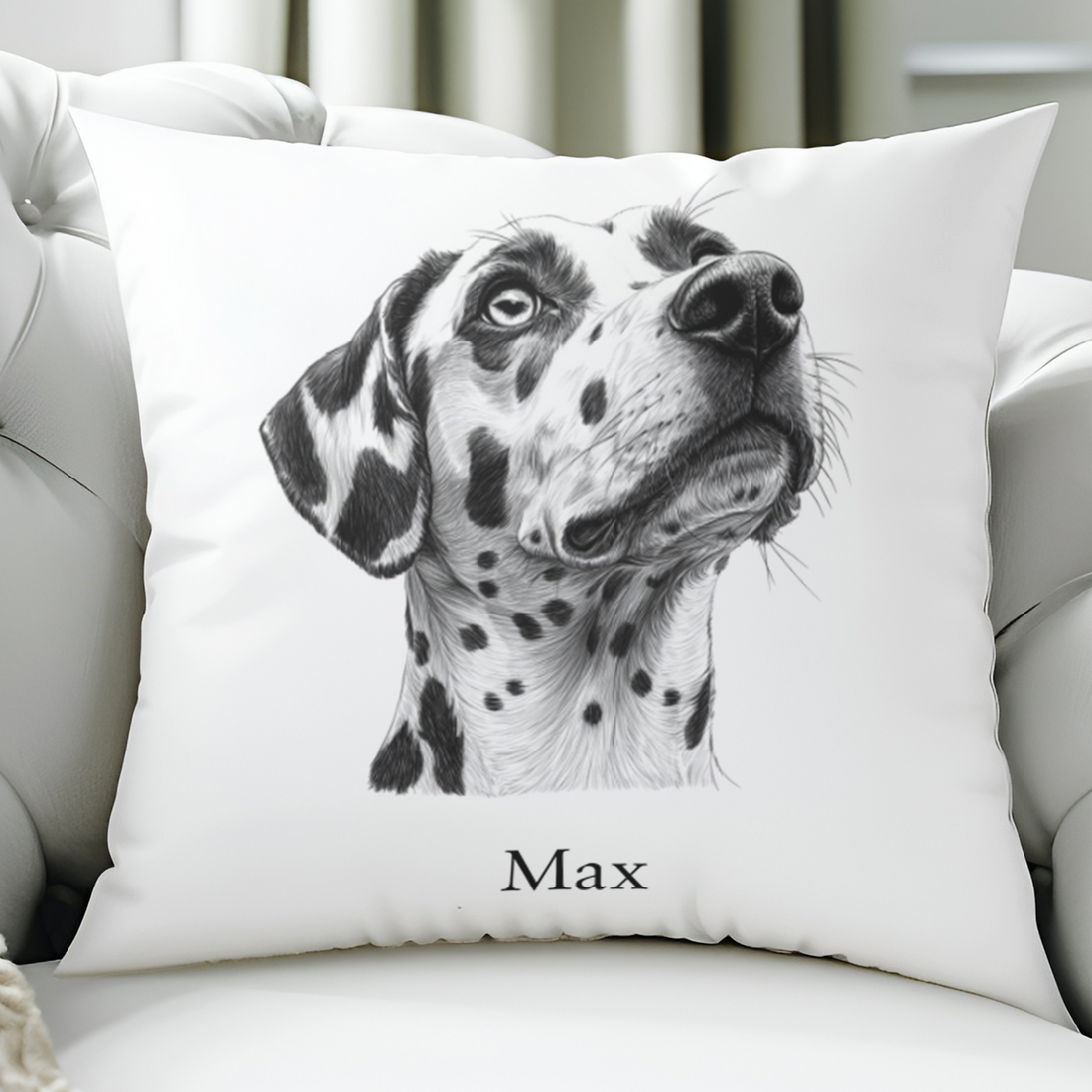 Fine Line Dog Breed Personalised Cushion