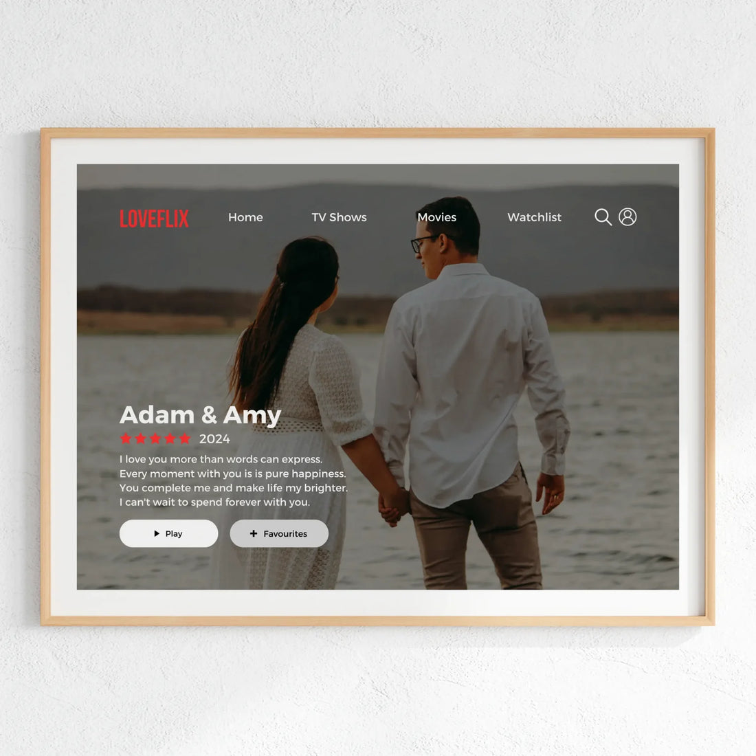 LoveFlix Personalised Photo Movie Poster