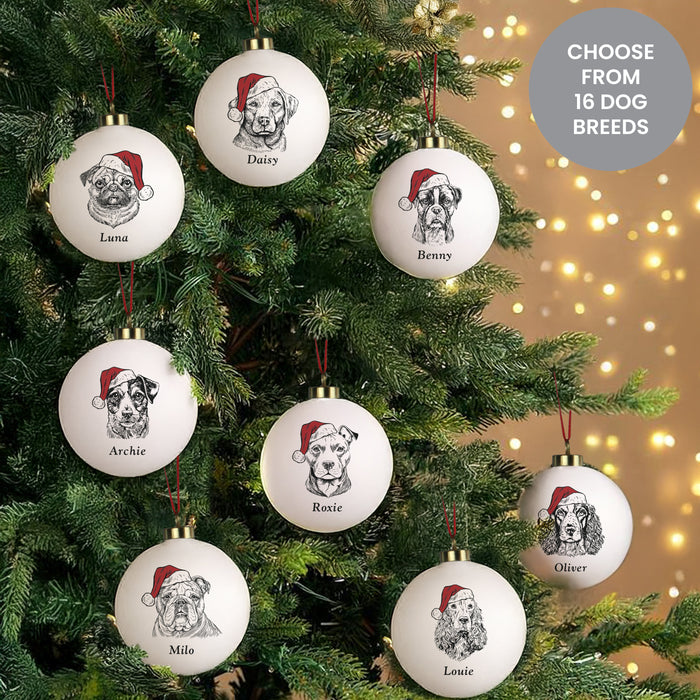 Personalised Dog Breed Christmas Bauble