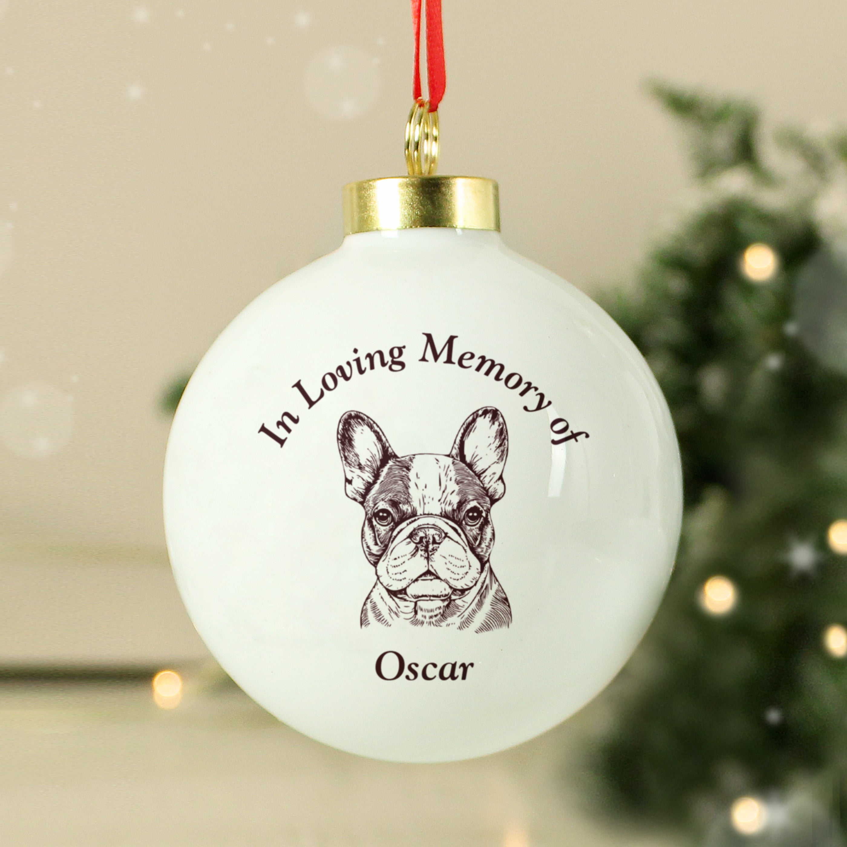 Personalised Memorial Dog Breed Bauble