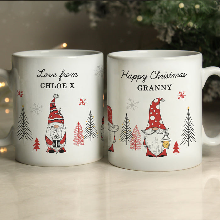 Personalised Christmas Gonk Pattern Mug