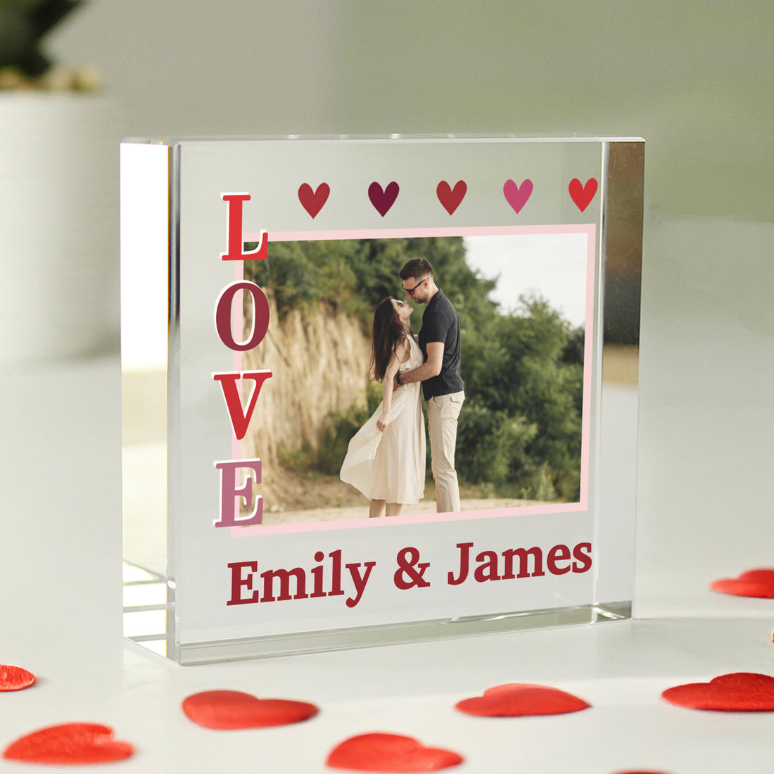 Personalised LOVE Photo Upload Crystal Token