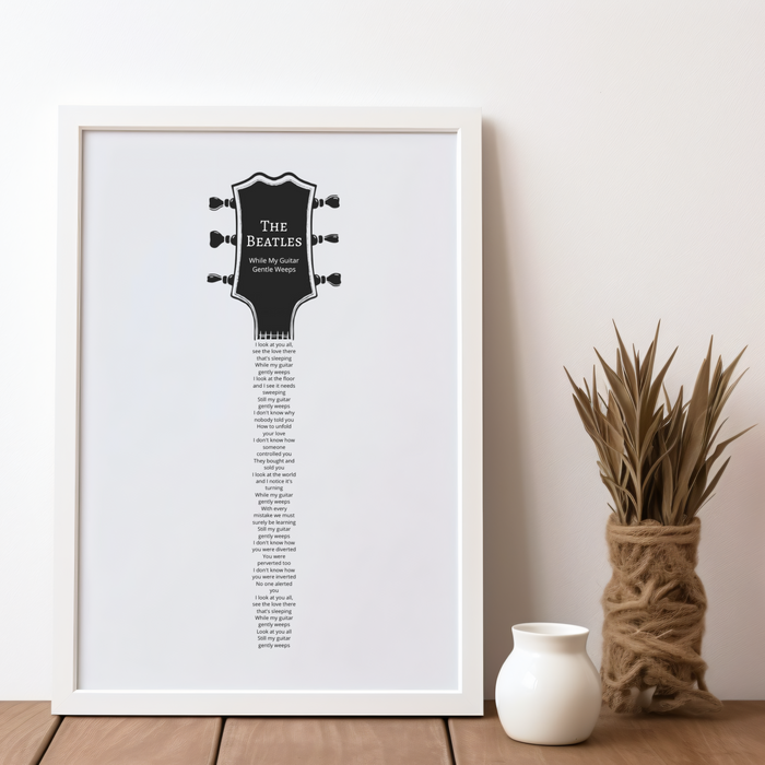 Guitar Headstock Song Lyrics Poster